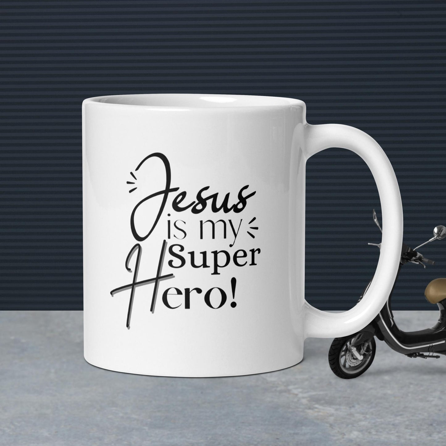 White glossy mug