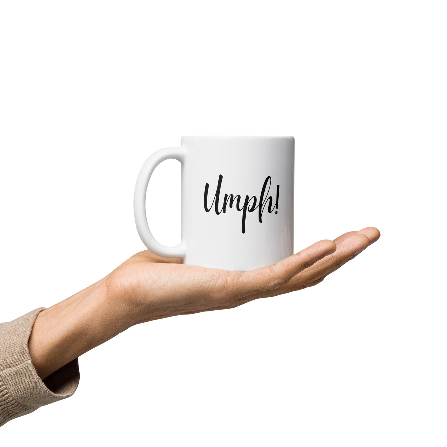 White glossy mug