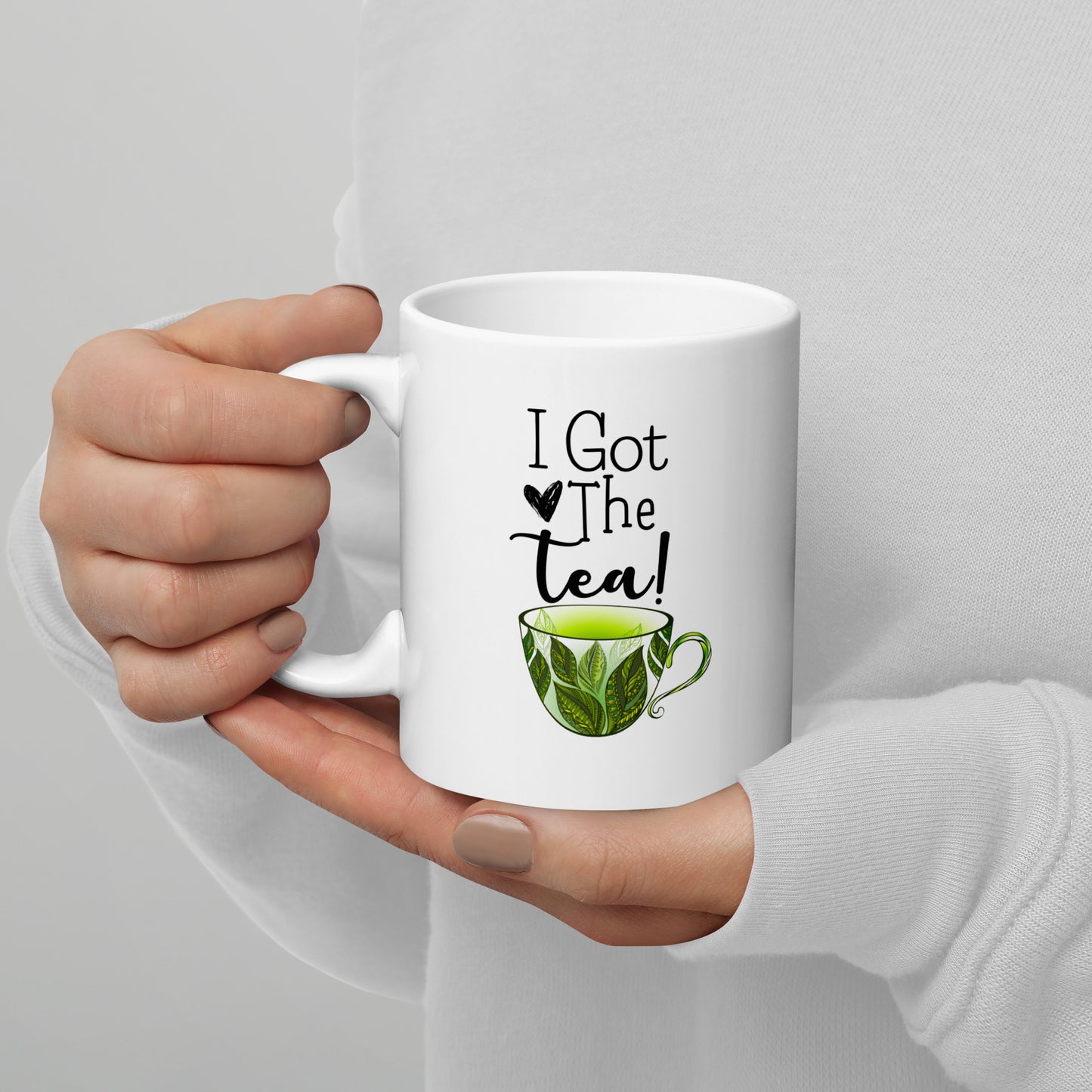 White glossy mug