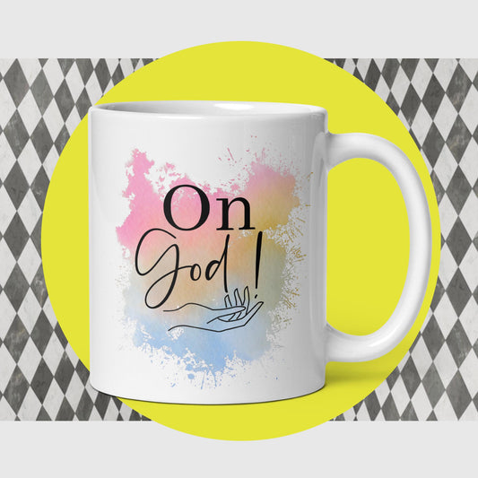 White glossy mug