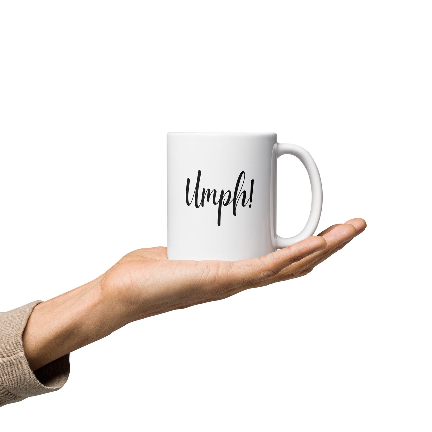 White glossy mug